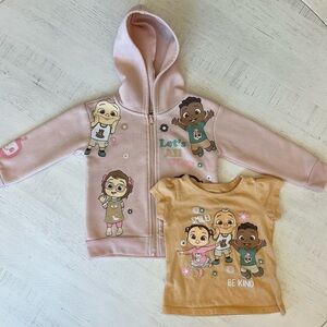 Kids' Playful Graphic Hoodie and Tee Set